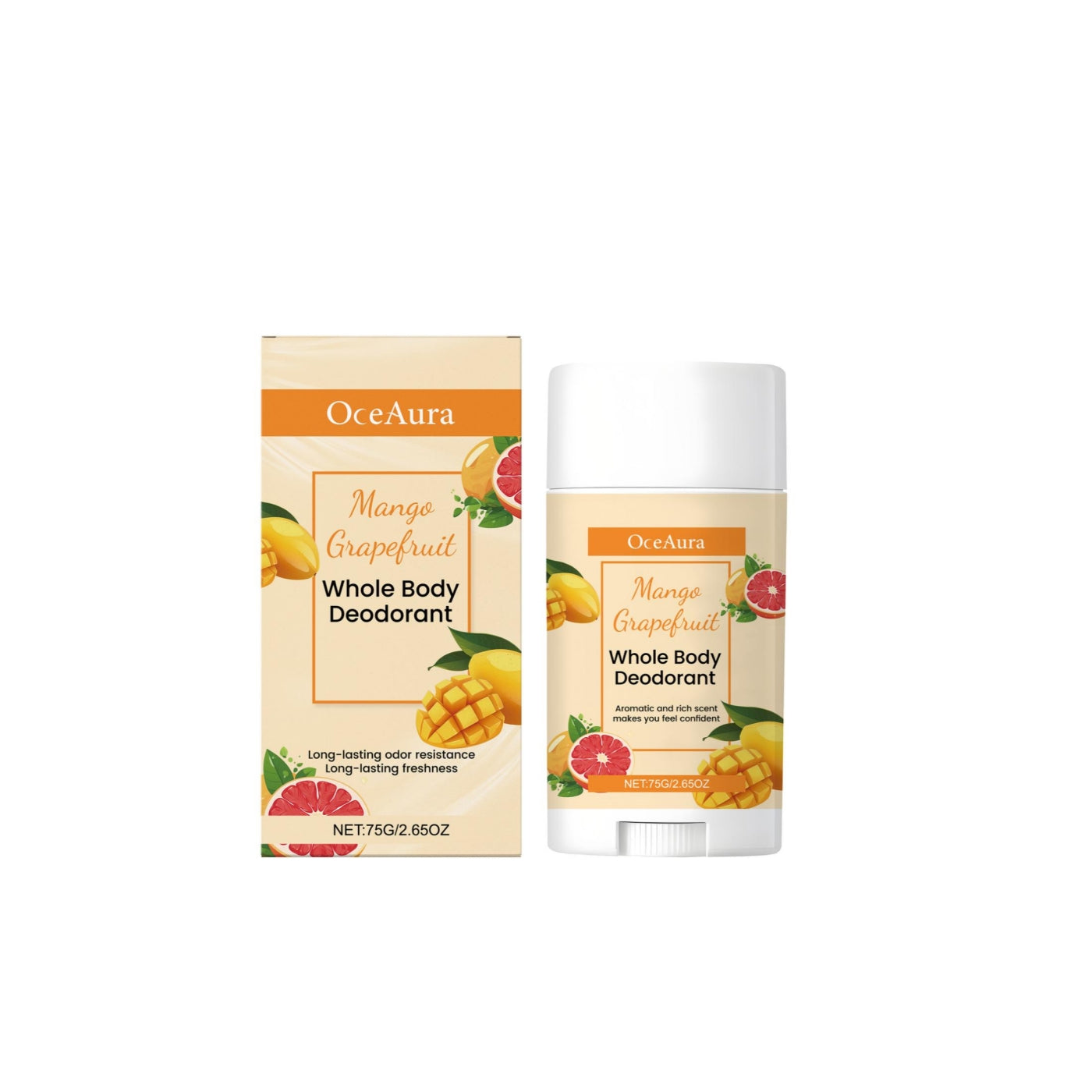 Stick Déodorant Corps Naturel Vitamine E Mangue Pamplemousse 75g - BMYANY