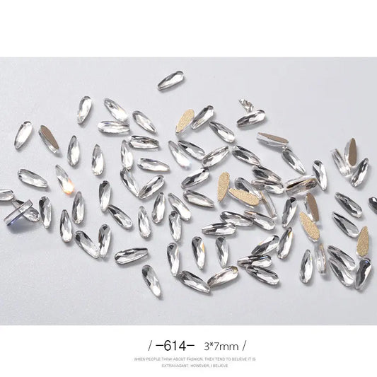 Strass Goutte d’Eau 3D pour Ongles 10 - Décoration Paillettes Longues - BMYANY