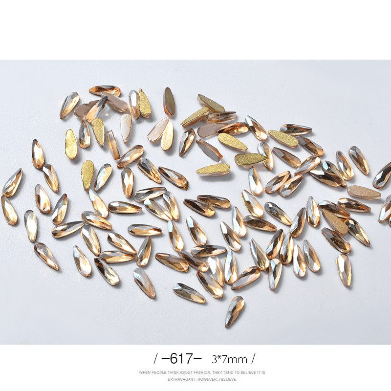 Strass Goutte d’Eau 3D pour Ongles 10 - Décoration Paillettes Longues - BMYANY