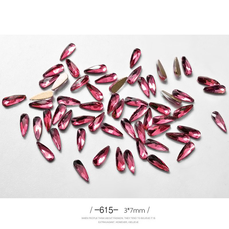 Strass Goutte d’Eau 3D pour Ongles 10 - Décoration Paillettes Longues - BMYANY
