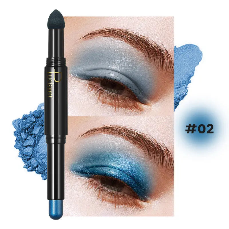 Stylo Eyeliner Double Embout Estompeur Nacré - Effet Ver à Soie Accroupi - BMYANY