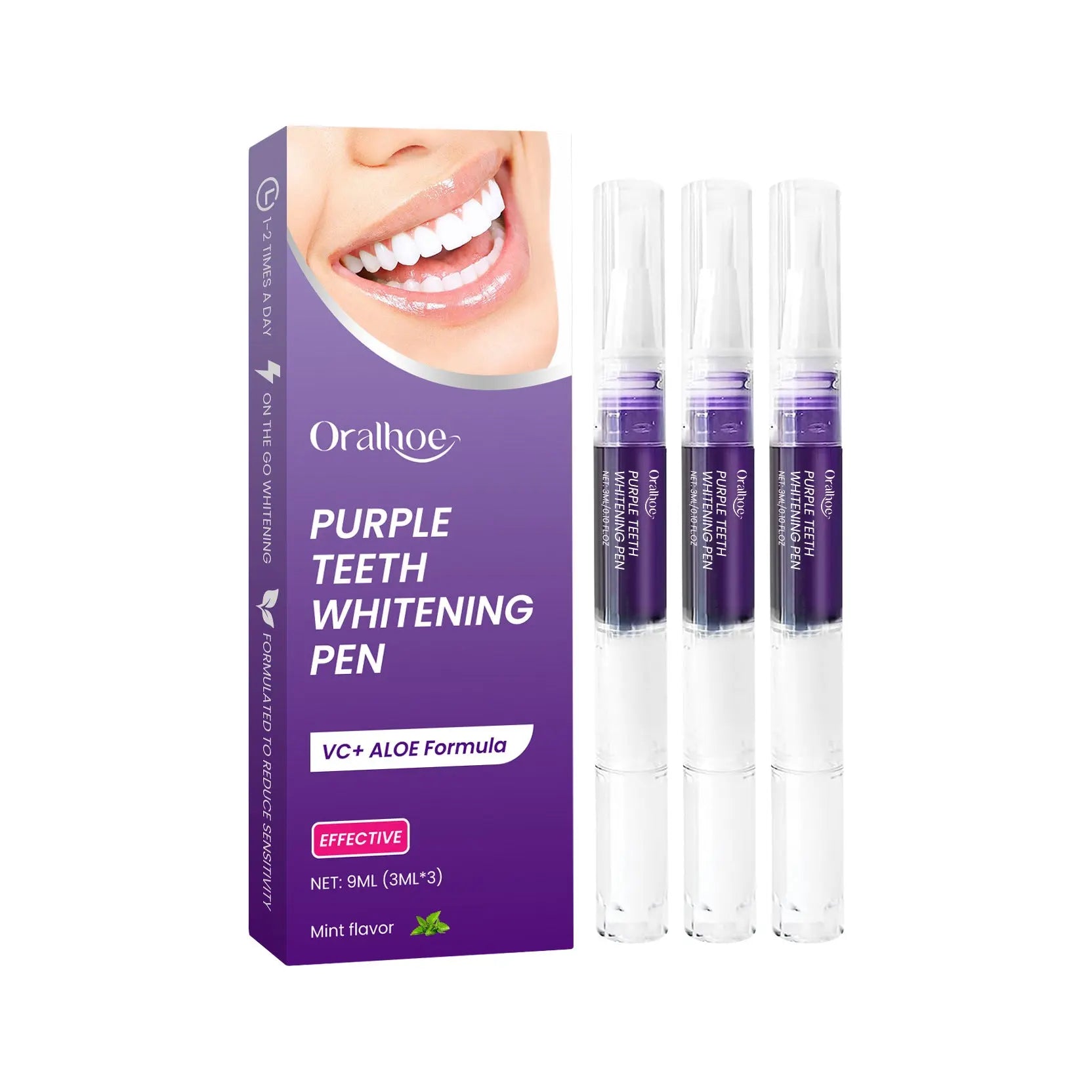 Stylo de Soin des Dents Violet - Hygiène Bucco-Dentaire Fraîcheur 9ml - BMYANY