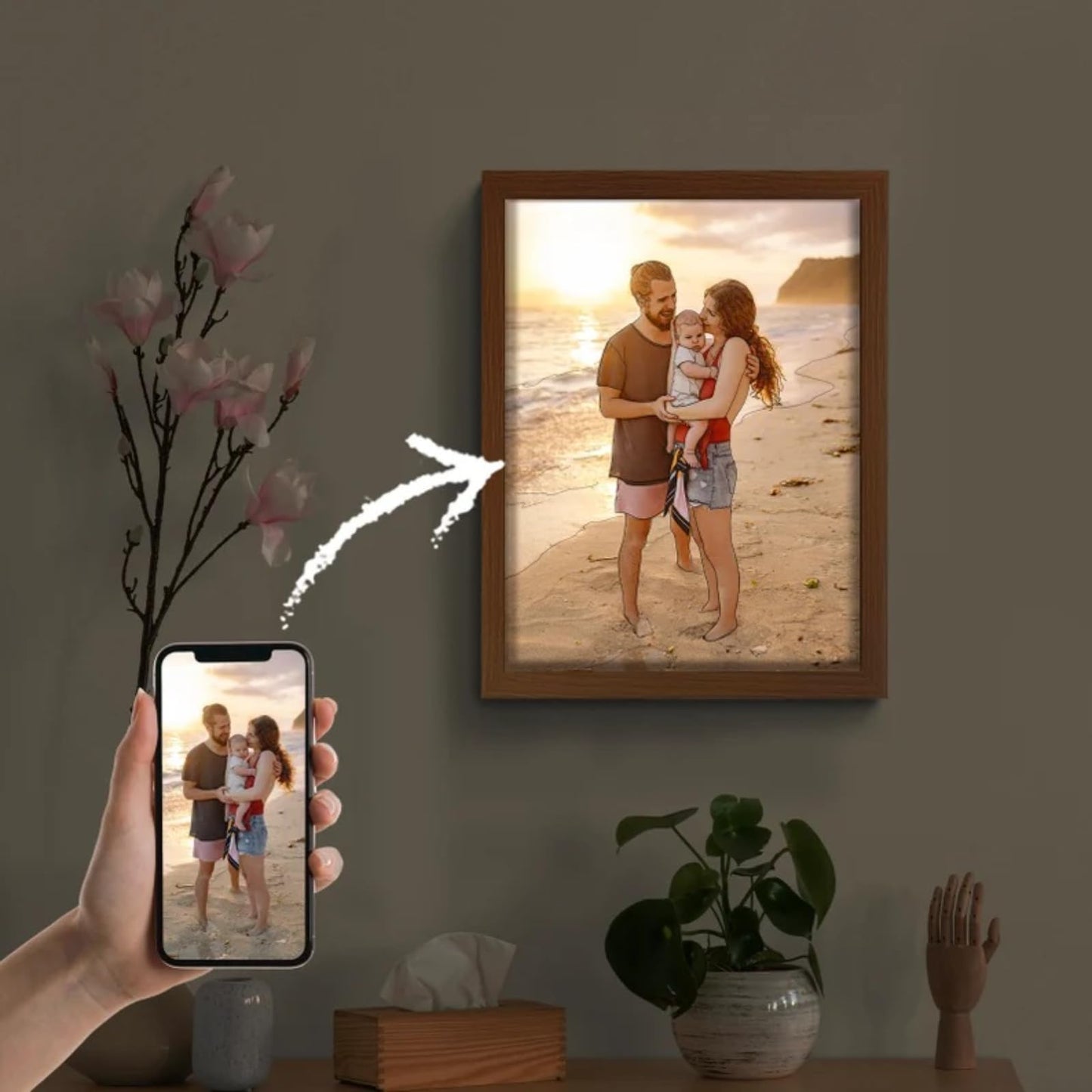 Tableau Photo Lumineux LED Personnalisé - Cadre Illuminé sur Mesure - BMYANY