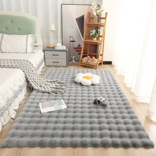 Tapis Moelleux Effet Bulles Style Crème pour Maison - BMYANY