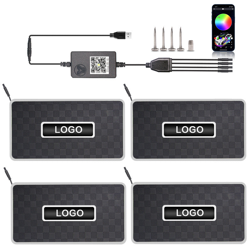 Tapis de Sol Voiture LED RGB Bluetooth - Éclairage d’Ambiance - BMYANY