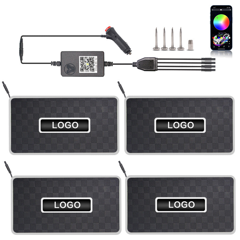 Tapis de Sol Voiture LED RGB Bluetooth - Éclairage d’Ambiance - BMYANY