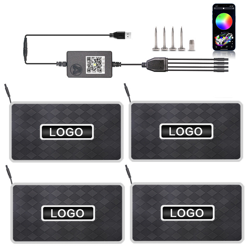 Tapis de Sol Voiture LED RGB Bluetooth - Éclairage d’Ambiance - BMYANY
