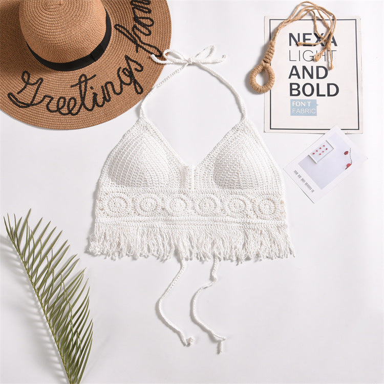 Top Halter Femme Uni à Découpes avec Bonnets Intégrés - BMYANY