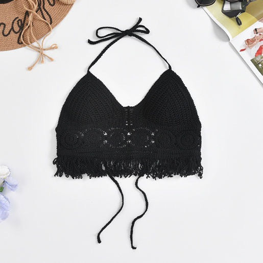 Top Halter Femme Uni à Découpes avec Bonnets Intégrés - BMYANY