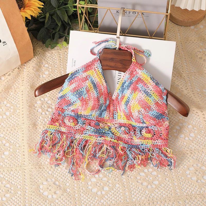 Top Halter Femme Uni à Découpes avec Bonnets Intégrés - BMYANY