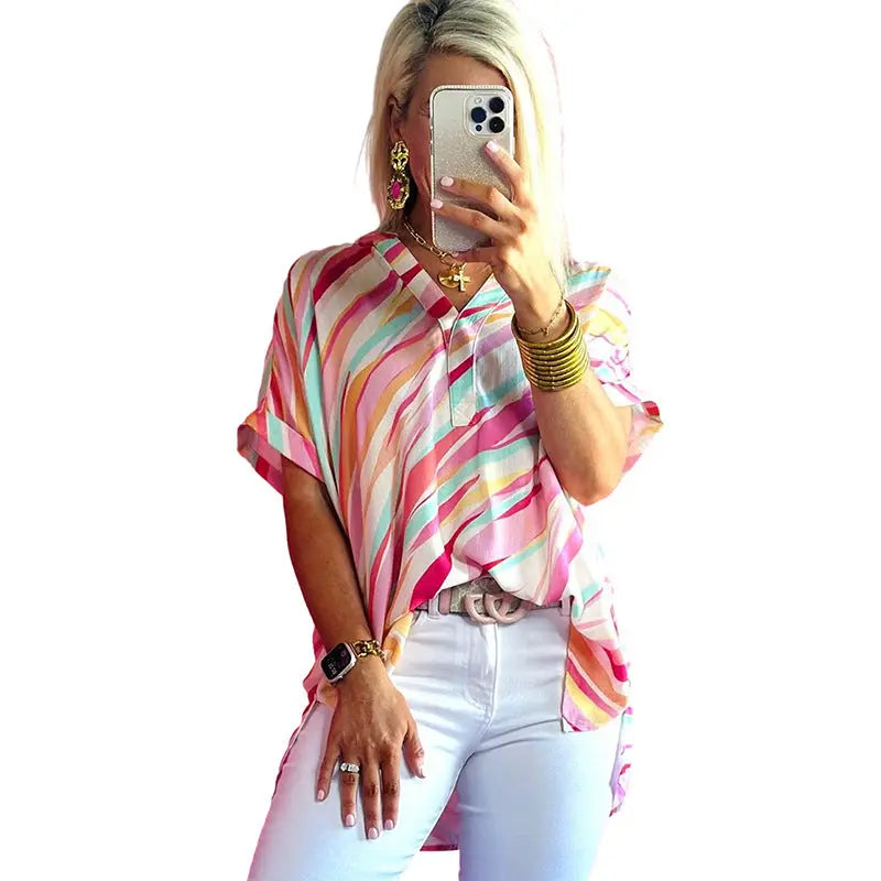 Top Manches Courtes Blocs de Couleur - BMYANY