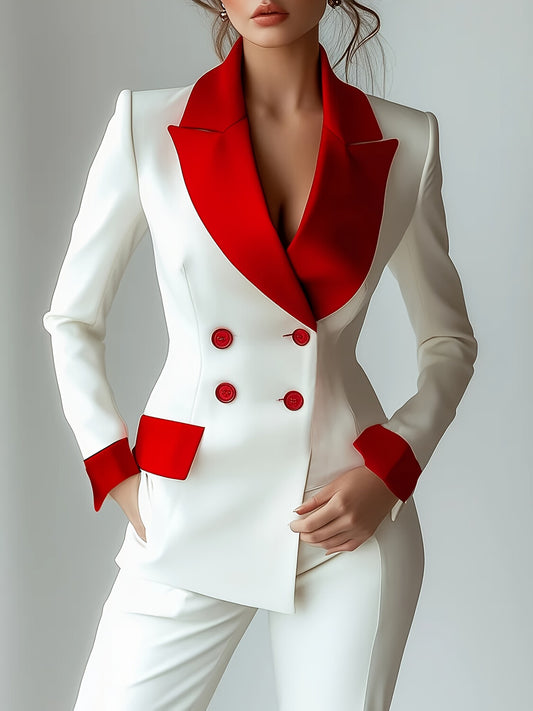 Veste Col Tailleur à Boutons et Poches Femmes - BMYANY