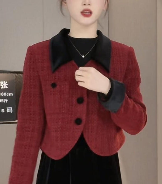 Veste Courte Velours Femme - Design Élégant Affinant - BMYANY