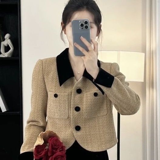 Veste Courte Velours Femme - Design Élégant Affinant - BMYANY