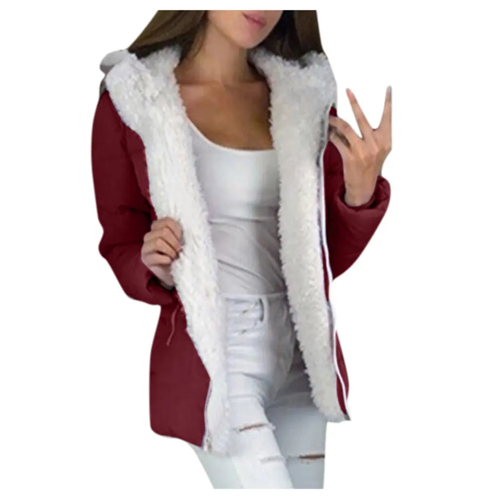 Veste Matelassée Doublée Polaire Cardigan Capuche - BMYANY