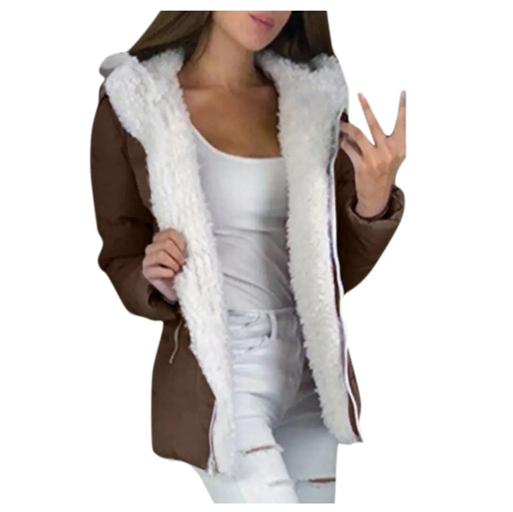 Veste Matelassée Doublée Polaire Cardigan Capuche - BMYANY