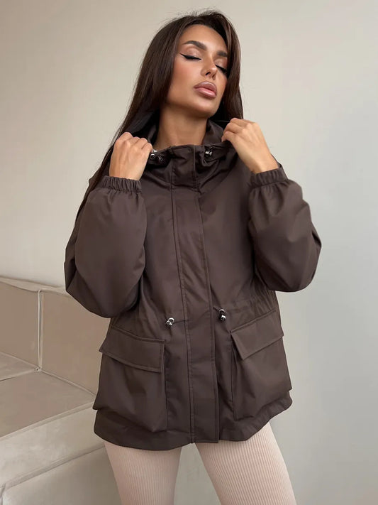 Veste Shell Décontractée pour Femme à Manches Longues - BMYANY