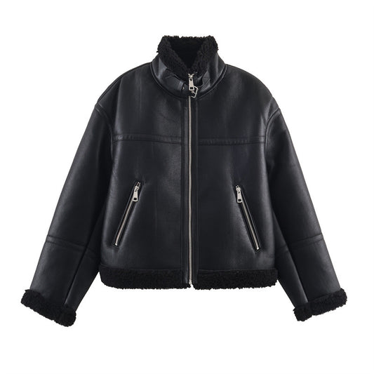 Veste Simili Cuir pour Femme - BMYANY