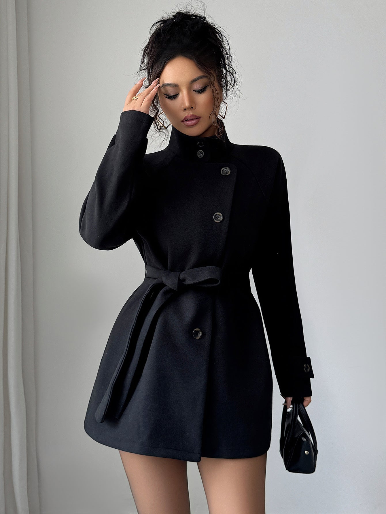 Veste coupe-vent décontractée à boutons pour femme - Manches longues - BMYANY