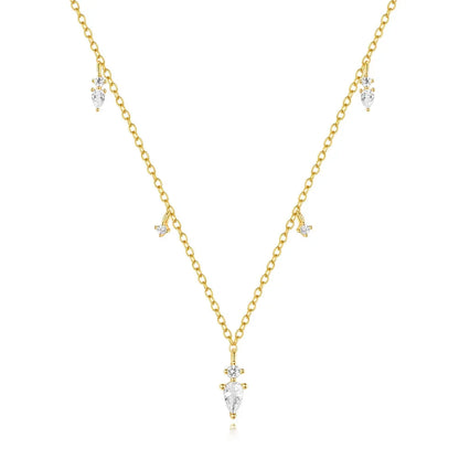 Collier en argent sterling 925 pour femme, pendentif étoile à quatre branches, motif géométrique en zircon, KO 2024