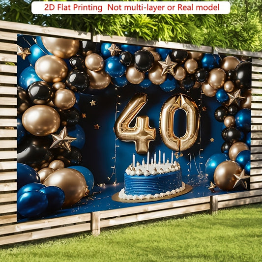 40th Birthday Decorative Banner - Polyester