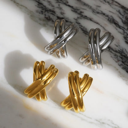 Graceful European And American Retro Personalized Titanium Steel Earrings