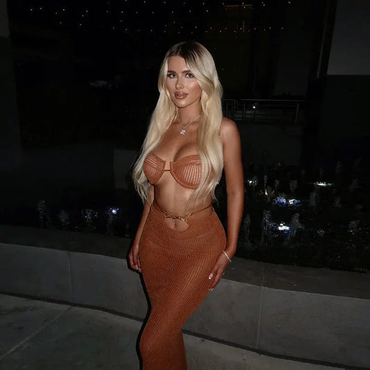 Bikini Femme 3 Pièces avec Jupe Semi-Transparente - Maillot de Bain BMYANY