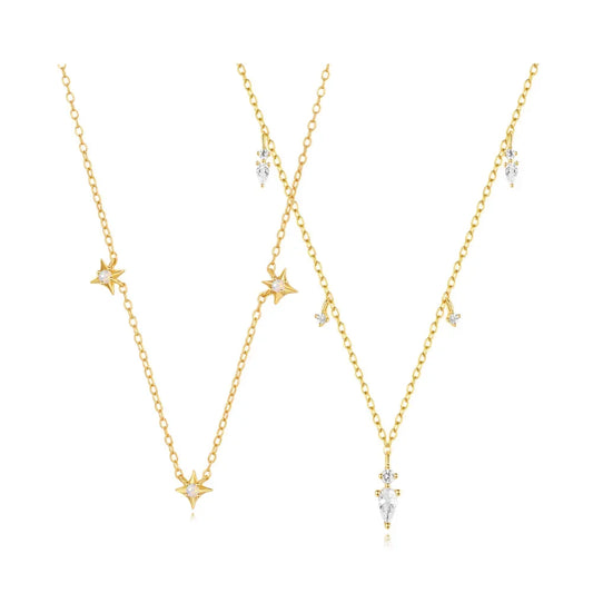 Collier en argent sterling 925 pour femme, pendentif étoile à quatre branches, motif géométrique en zircon, KO 2024