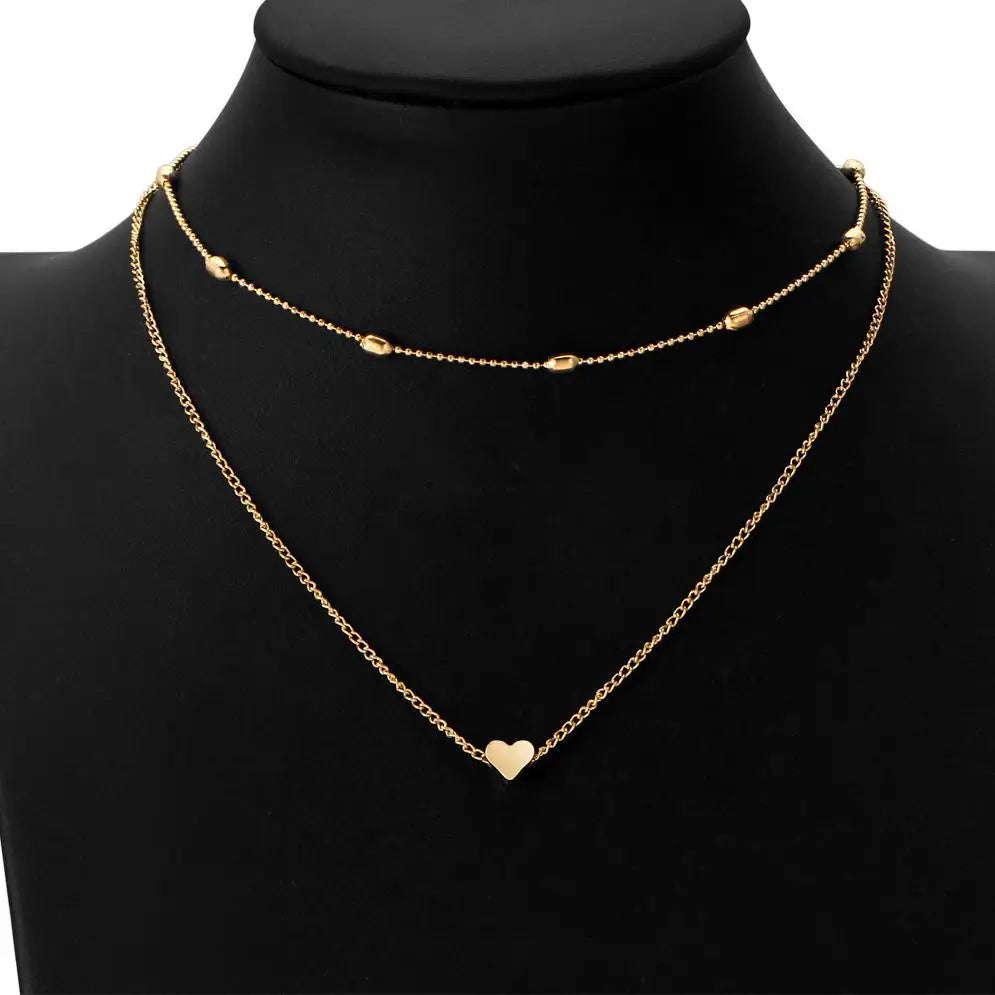 Collier ras du cou simple et doré pour femme, collier ras du cou multicouches, collier tendance
