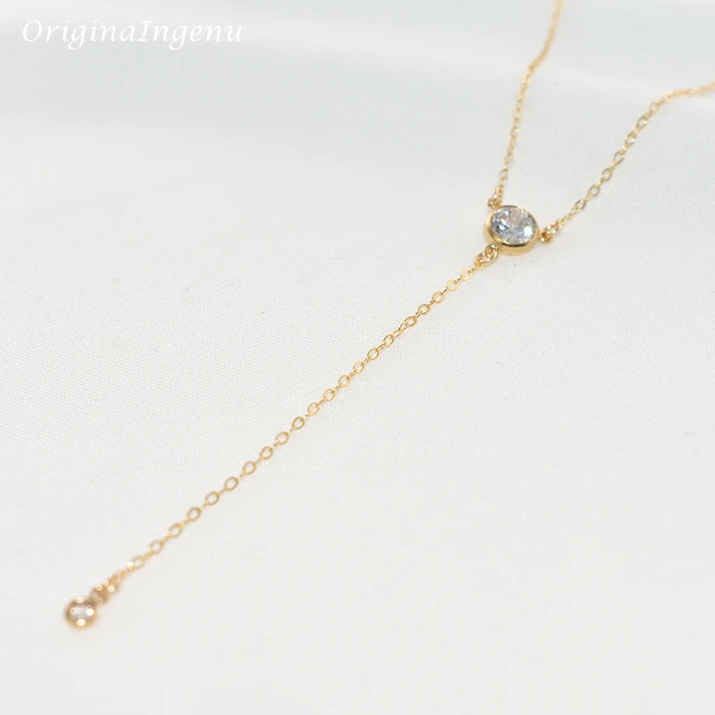 Collier en Y doré, pour femmes