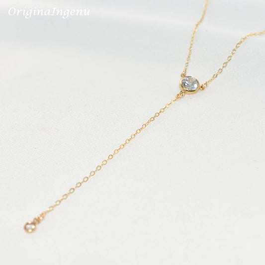 Collier en Y doré, pour femmes