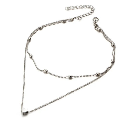 Collier ras du cou simple et doré pour femme, collier ras du cou multicouches, collier tendance