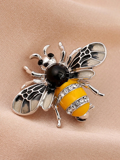 Broche abeille en perles délicates, cristaux, strass,  pour femme,