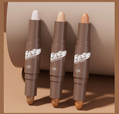 Double-headed Contour Stick Modified To Brighten Facial Shadow Highlights