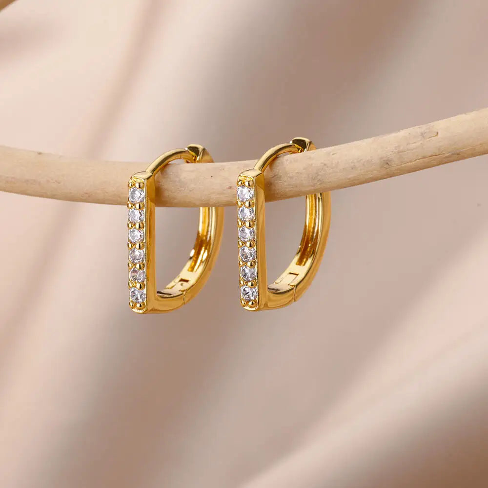 Boucles d'oresille plus de modèles pendantes en forme de cercle en zircon pour femme,