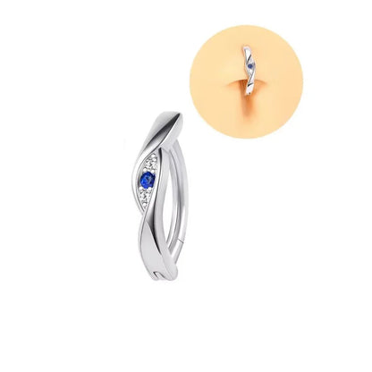 Piercing Nombril Septum Titane Zircon Œil du Diable Croix - Bijoux Corps Femme