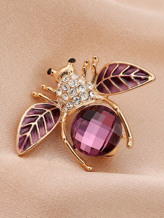Broche abeille en perles délicates, cristaux, strass,  pour femme,