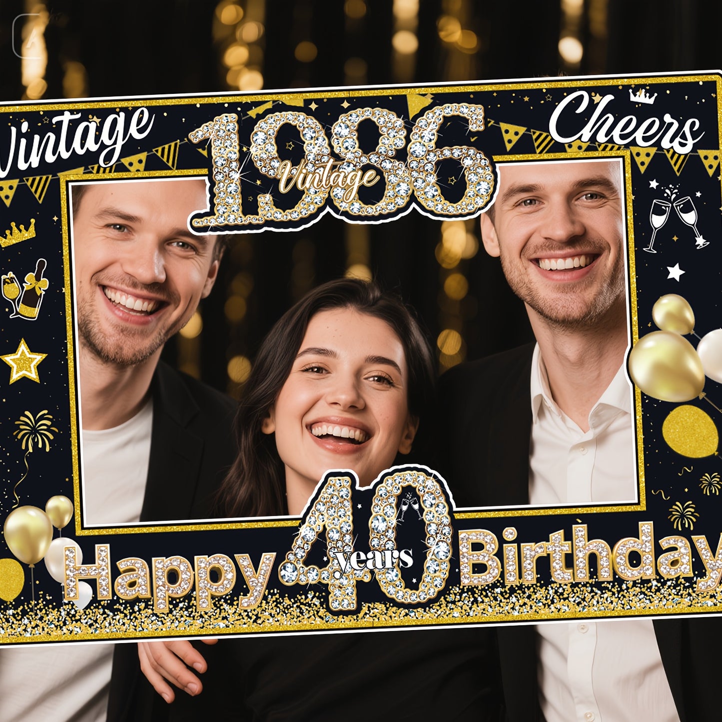 40th Birthday Decorations, Black and Gold - 37 Pieces