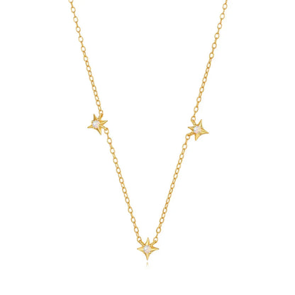 Collier en argent sterling 925 pour femme, pendentif étoile à quatre branches, motif géométrique en zircon, KO 2024