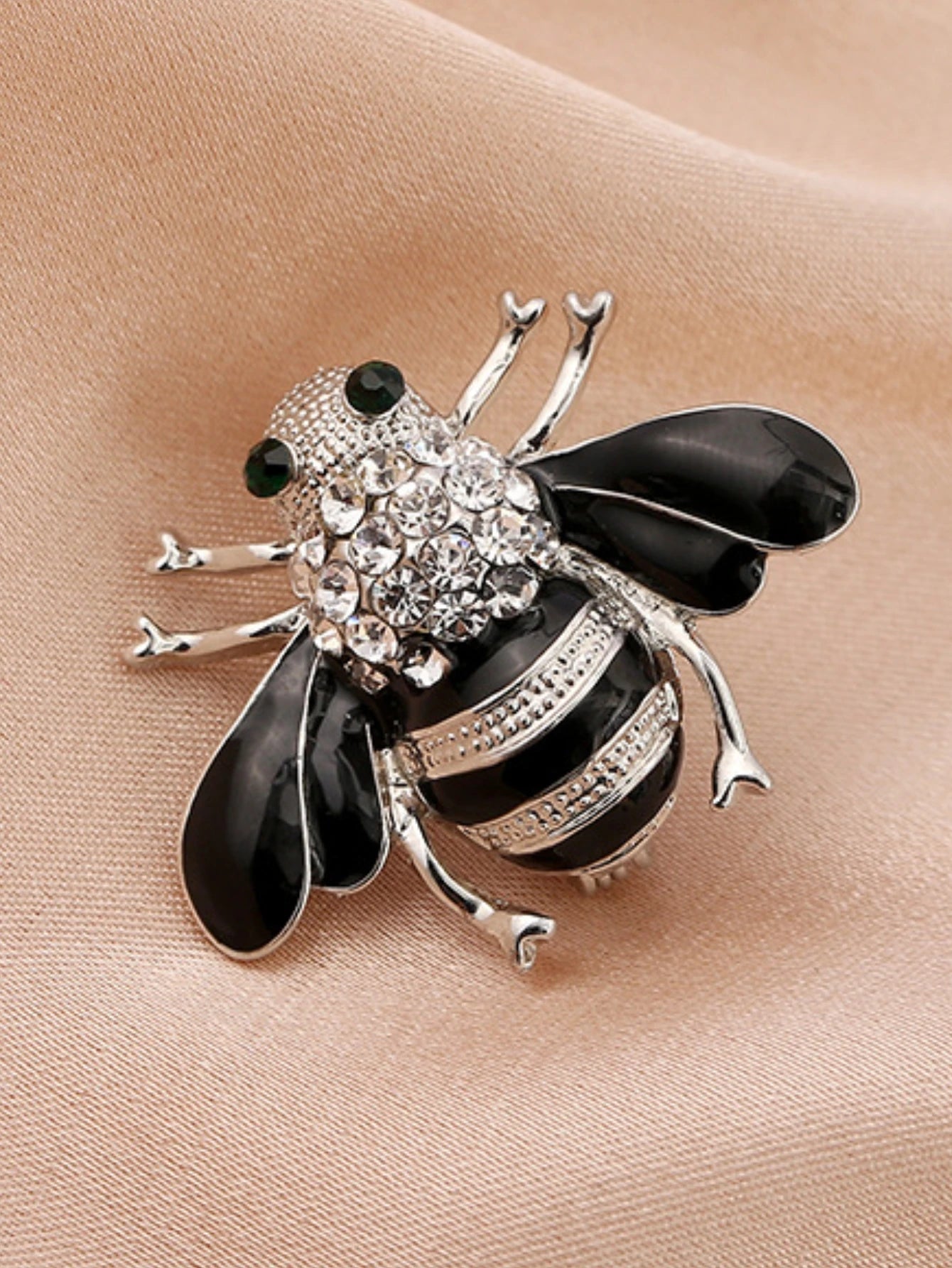 Broche abeille en perles délicates, cristaux, strass,  pour femme,
