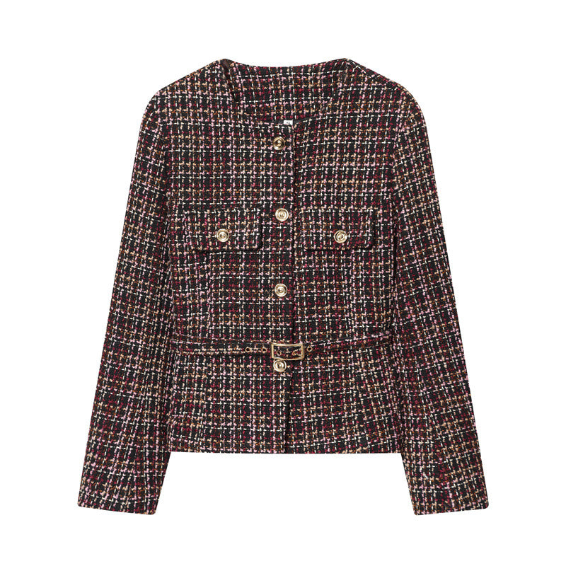 Élégant manteau court classique à manches longues col pour famme - BMYANY