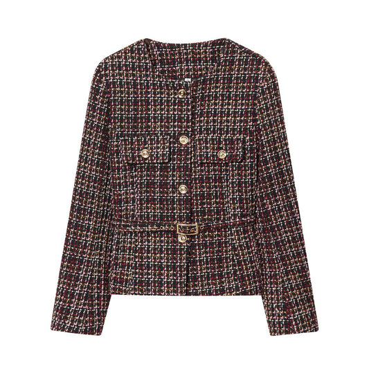 Élégant manteau court classique à manches longues col pour famme - BMYANY